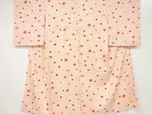 アンティーク　紋錦紗花に楓模様長襦袢